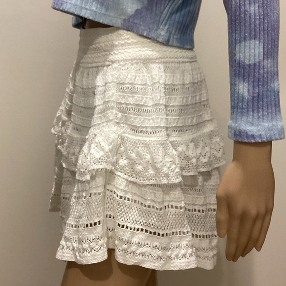 Aerie White Lace Ruffle Mini Skirt - Picture 4 of 8